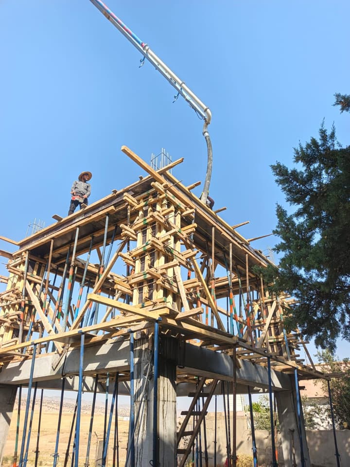 Construction crew working on site