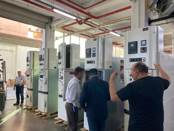 Pipe bundles staged for installation