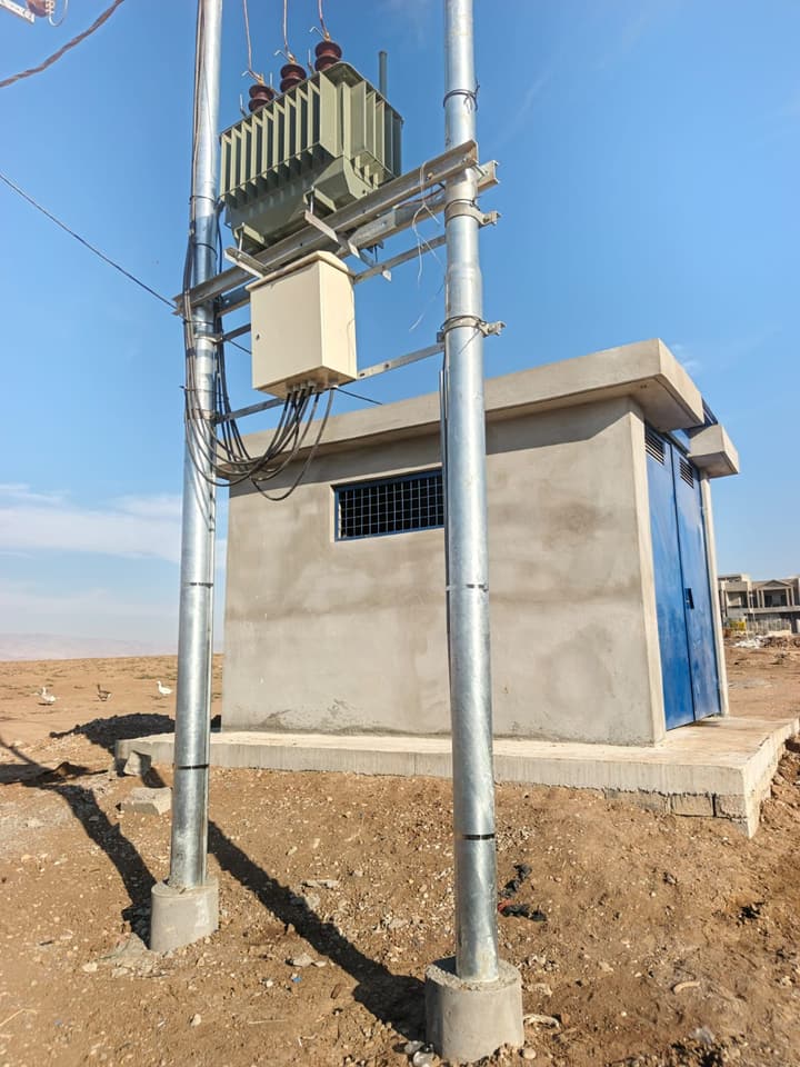 Pipe bundles staged for installation