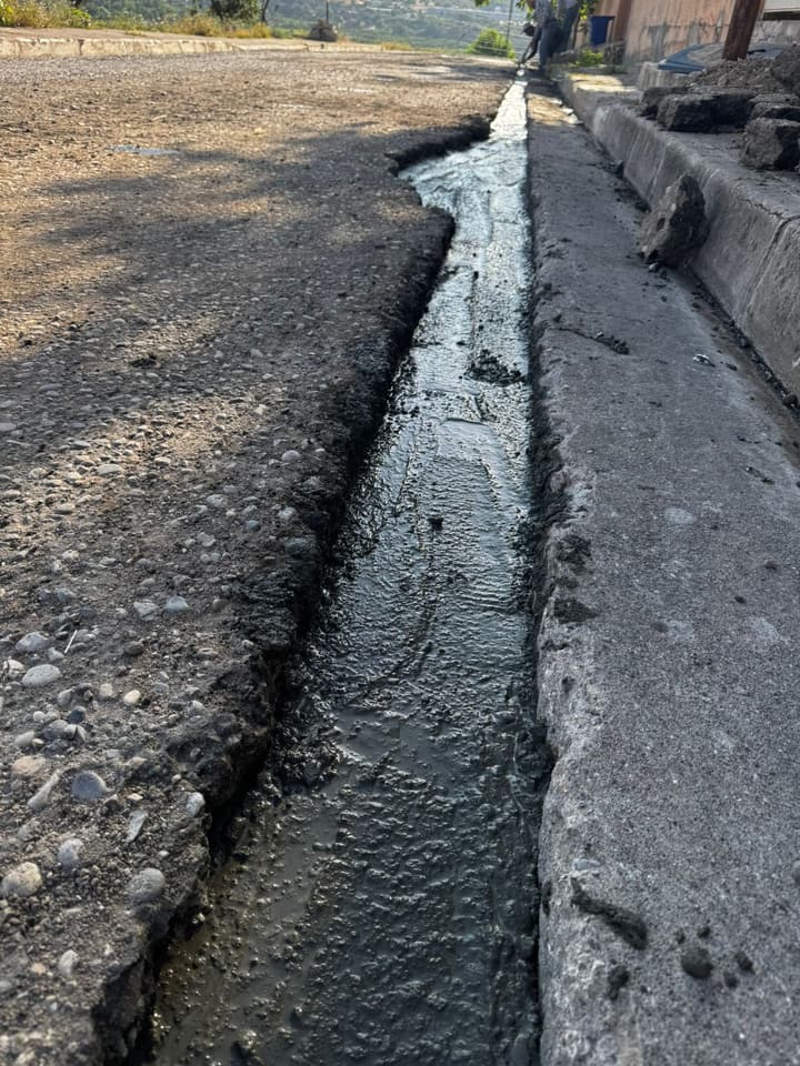 Roadside trench excavation